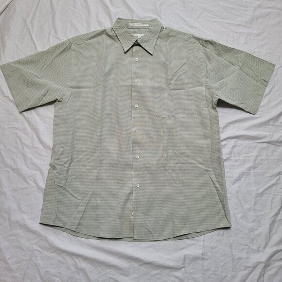 Perry Ellis Button up Shirt Plaid & Gingham Set of 2 Short Sleeves Collar Pocket - Picture 2 of 11